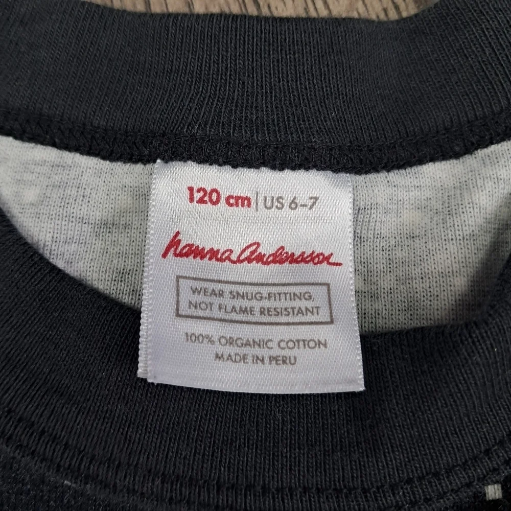 Hanna Andersson Size 6-7 100% Organic Cotton Long Sleeve Knit Pajama Top Winter